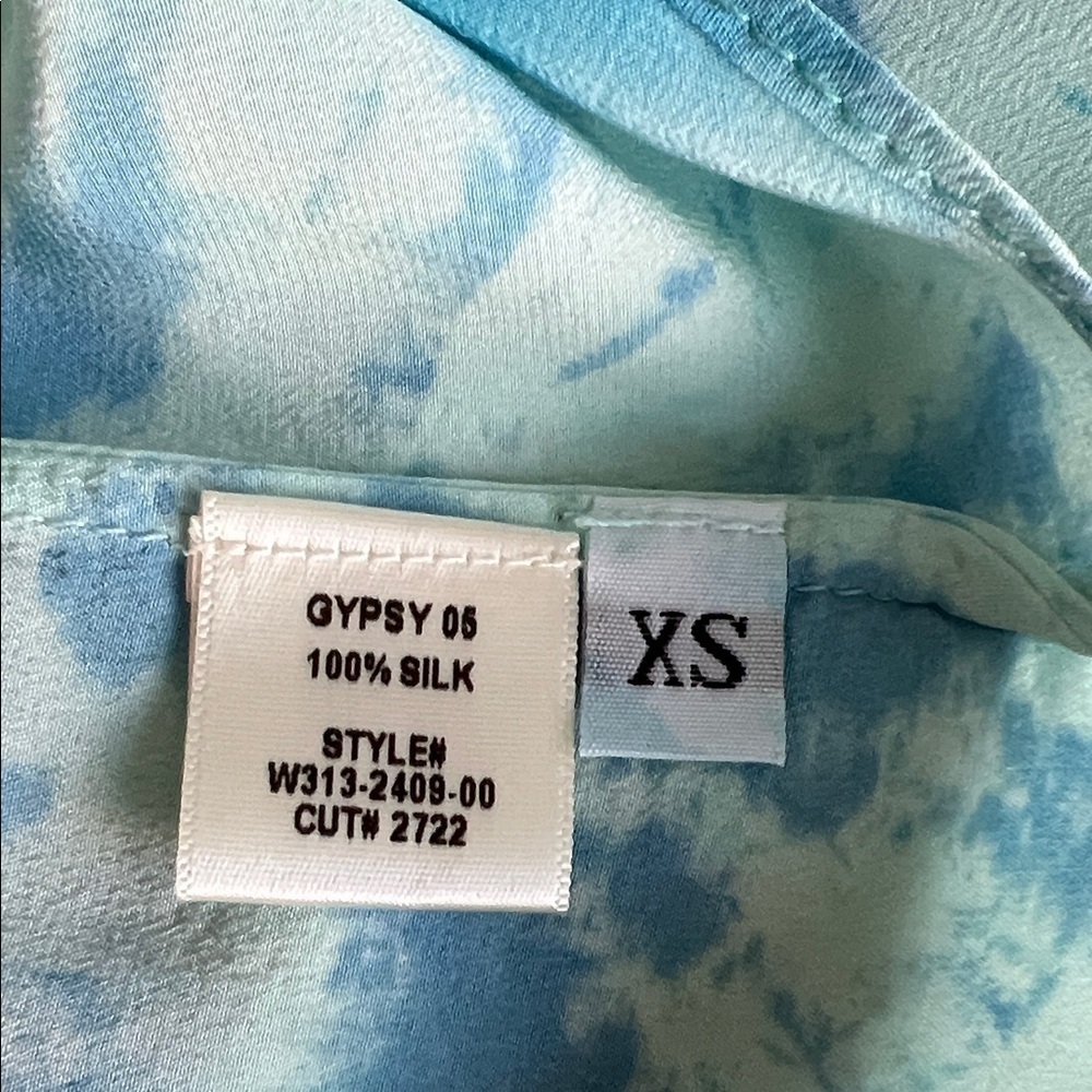 NWOT Gypsy 05 Sky Blue Silk Dress Size XS - Picture 8 of 9